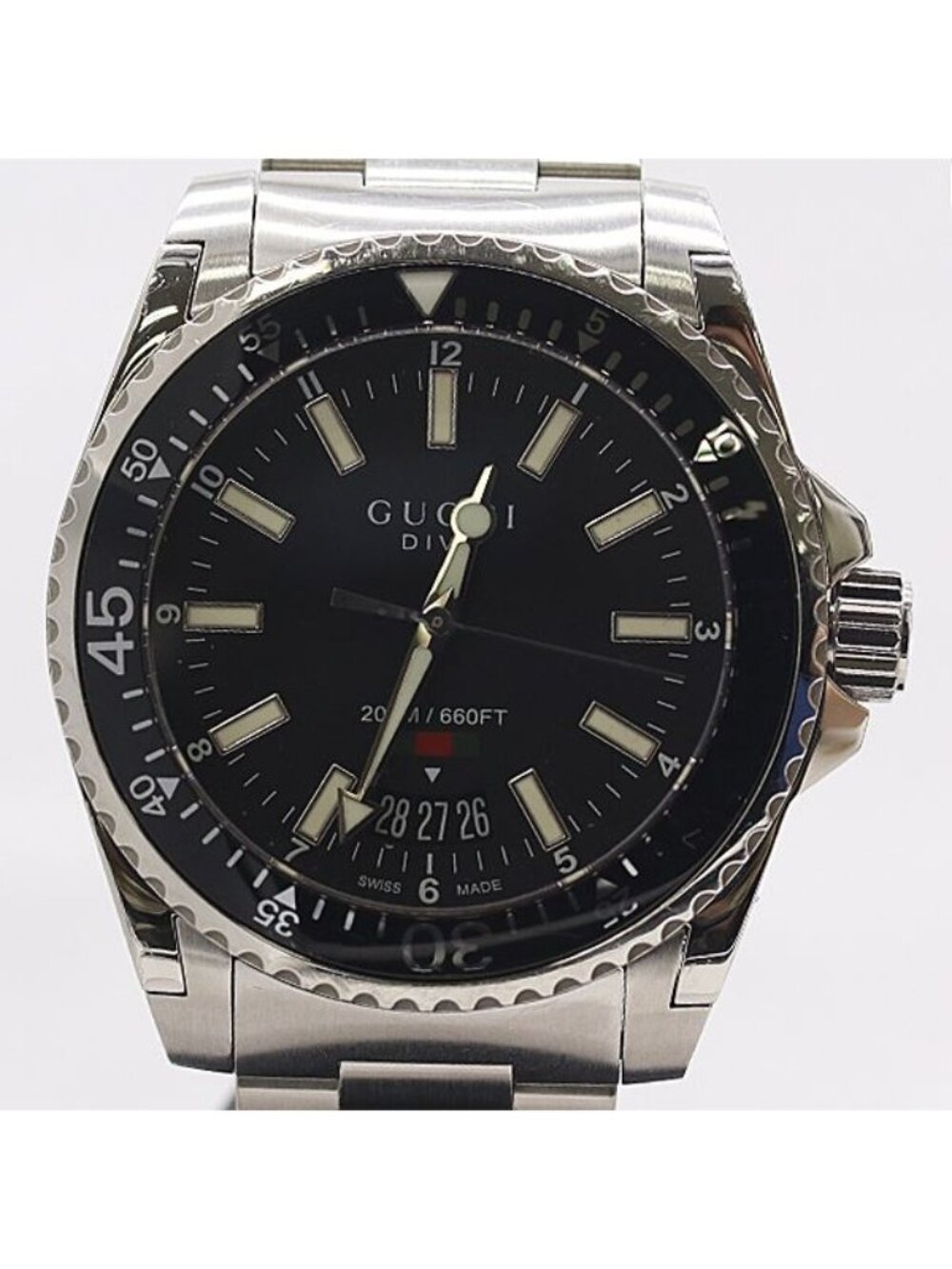Gucci Dive 136.3 Date Black Dial Watch